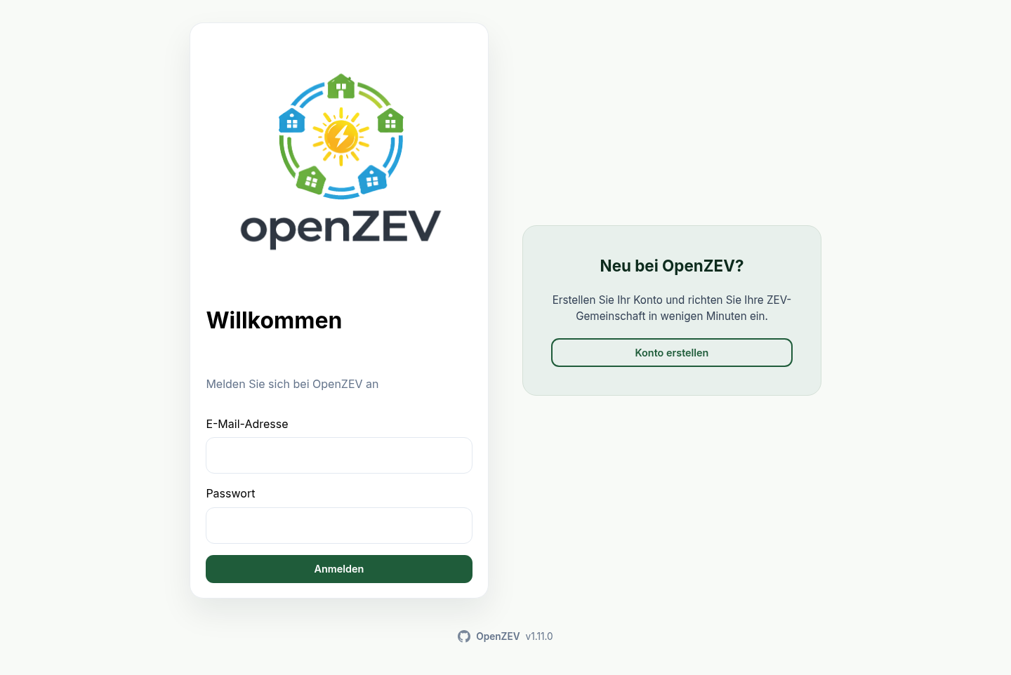 Login page