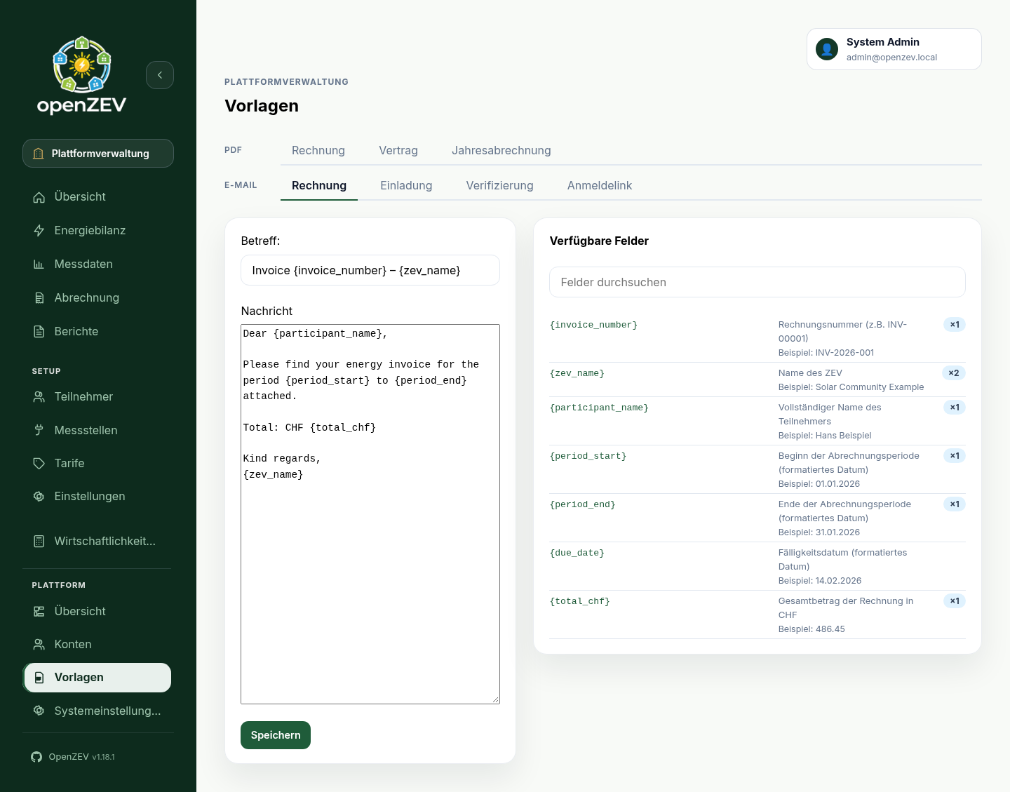 Admin Email Templates