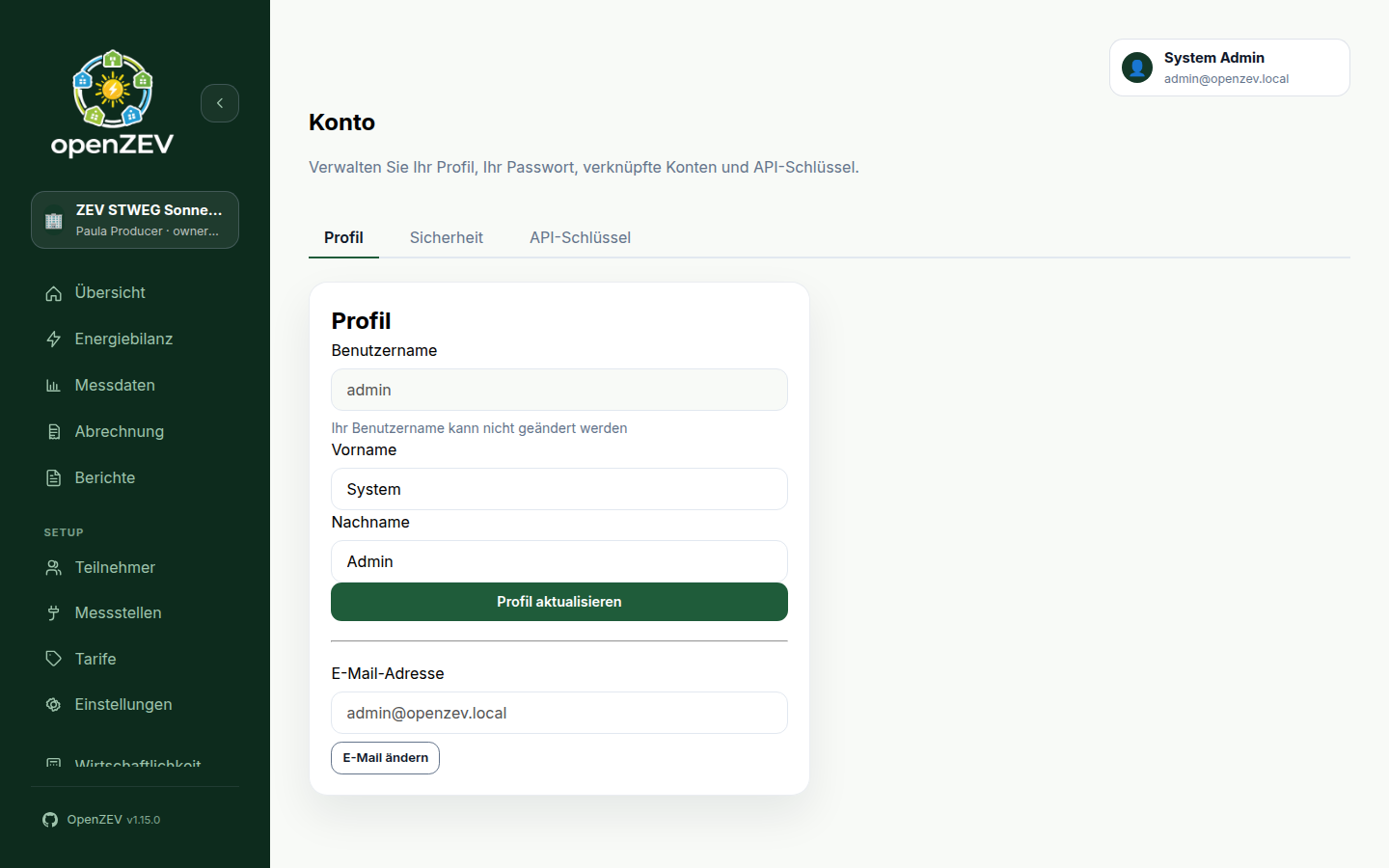 Account profile