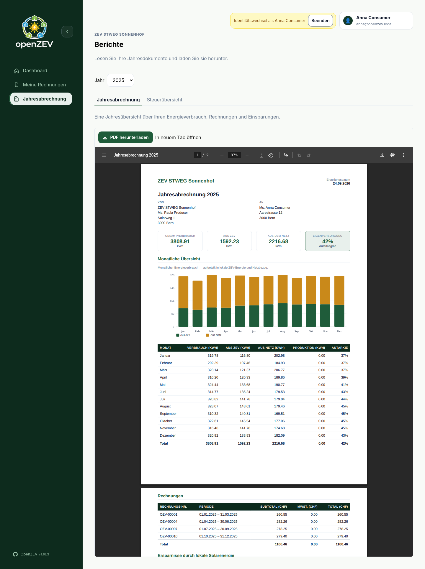 Participant annual documents with embedded statement